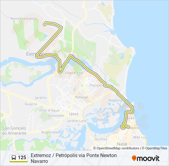 Mapa de 125 de autobús