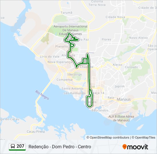 Mapa de 207 de autobús