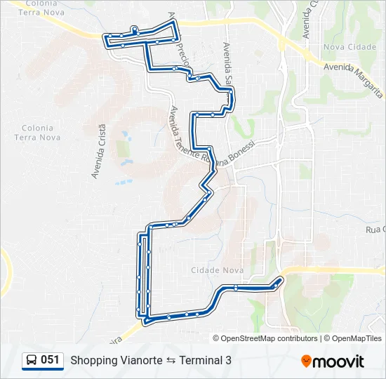 051 Bus Line Map