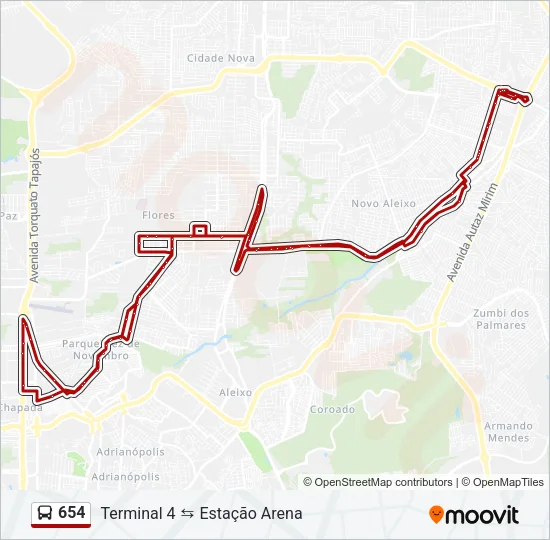 654 Bus Line Map