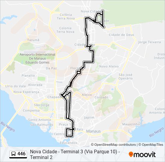 446 bus Line Map