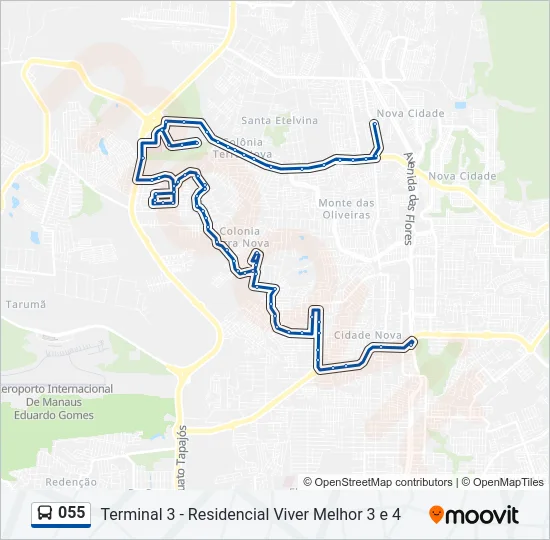 055 Bus Line Map
