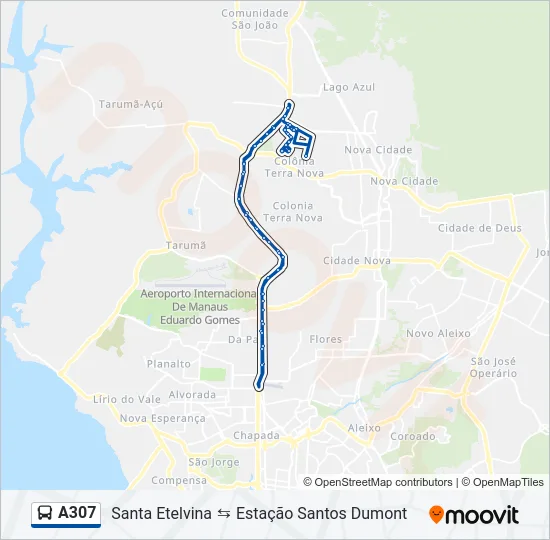 A307 Bus Line Map