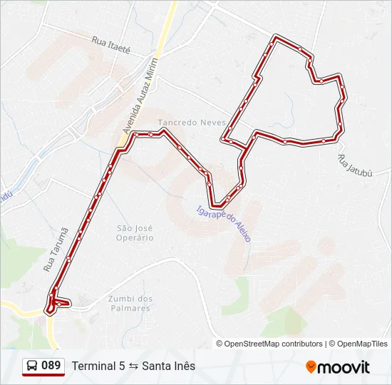 089 Bus Line Map