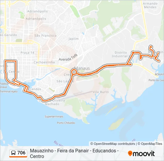 706 Bus Line Map