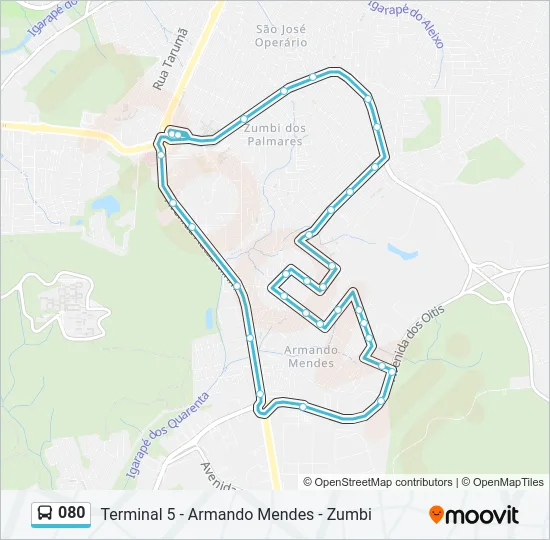 080 Bus Line Map