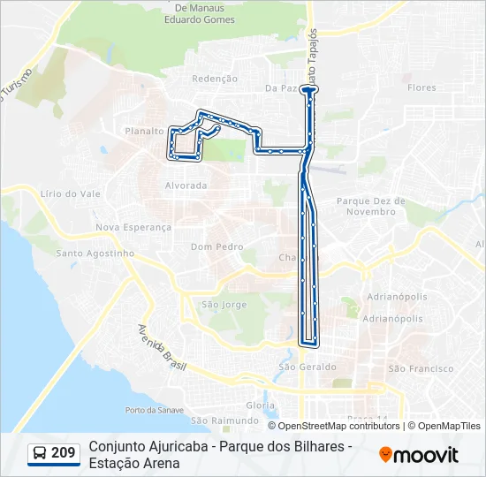 209 Bus Line Map