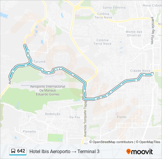 Mapa de 642 de autobús