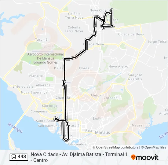 443 Bus Line Map