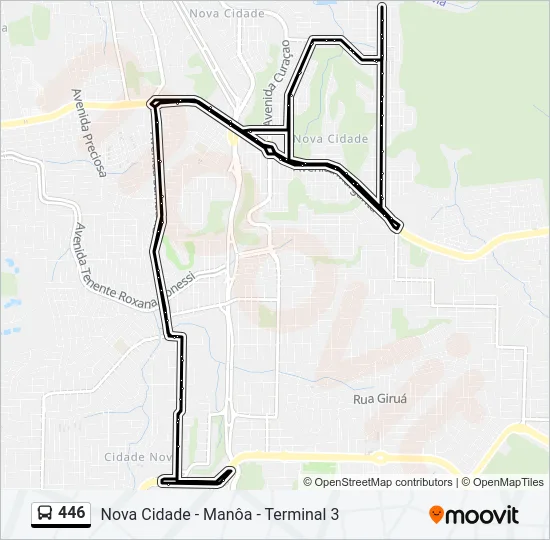 446 Bus Line Map