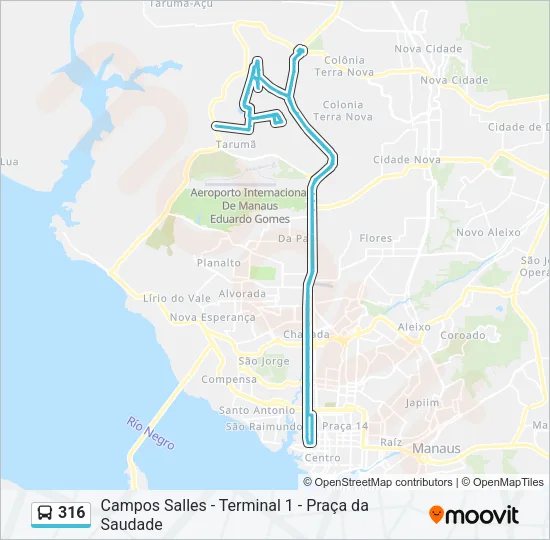316 Bus Line Map
