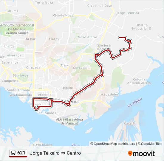 621 Bus Line Map
