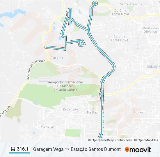 316.1 bus Line Map