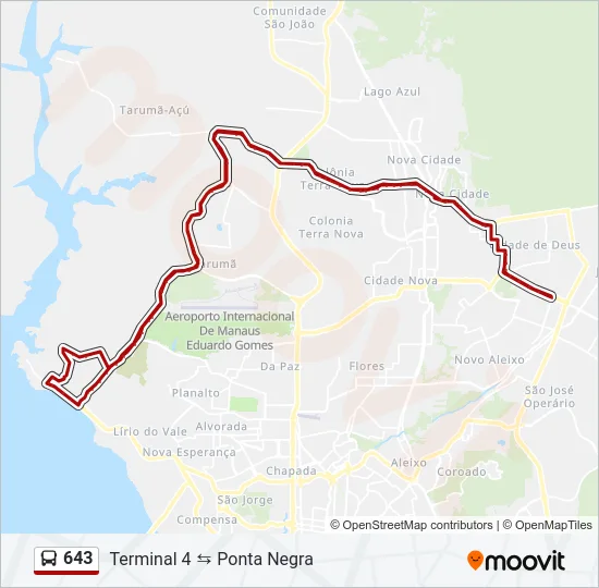 643 Bus Line Map