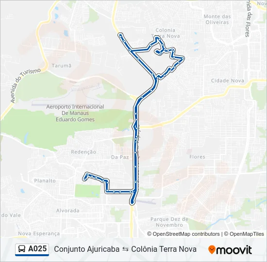A025 Bus Line Map