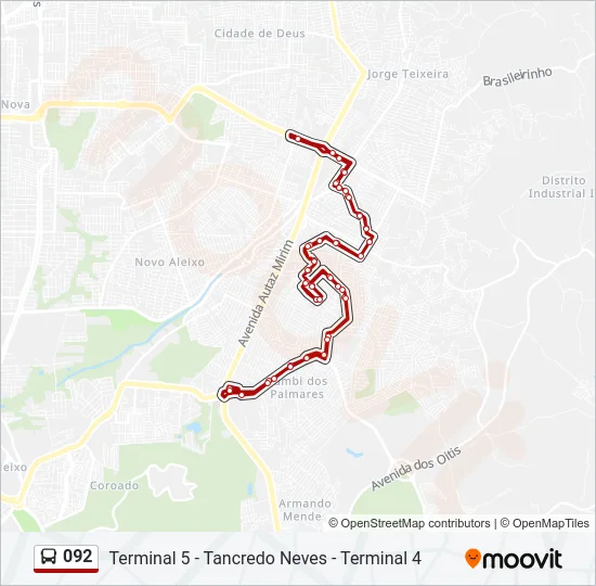 092 Bus Line Map