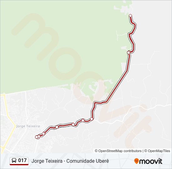 Mapa de 017 de autobús