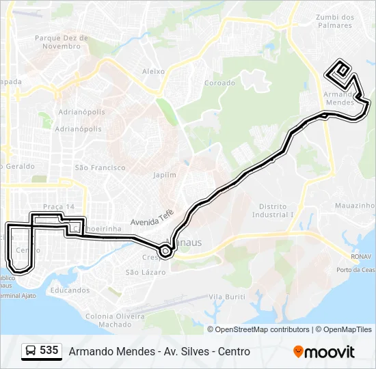 535 Bus Line Map