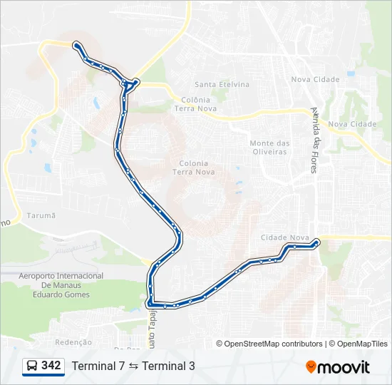 342 Bus Line Map