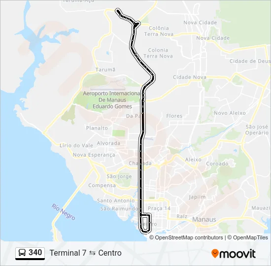 340 Bus Line Map