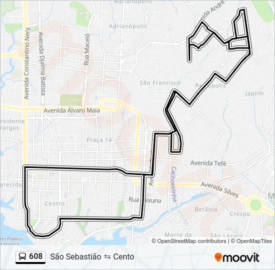 608 Bus Line Map