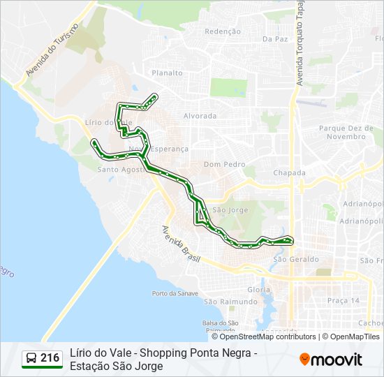 216 bus Line Map