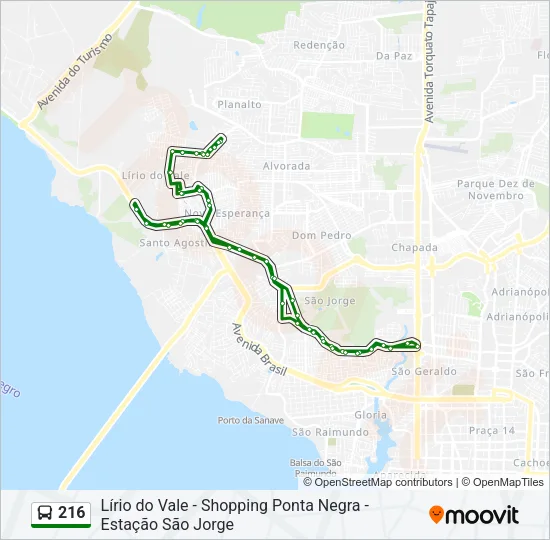216 Bus Line Map