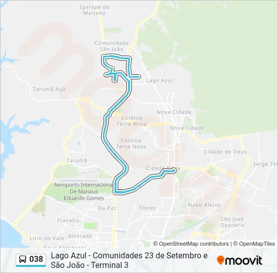 038 Bus Line Map