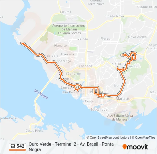 542 Bus Line Map