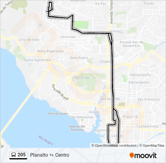 205 bus Line Map