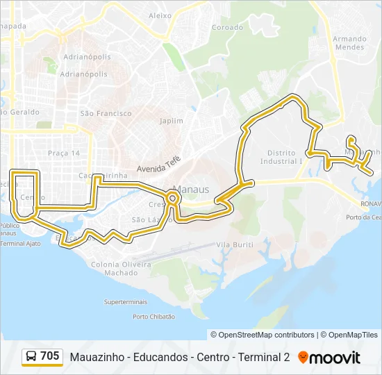 705 Bus Line Map