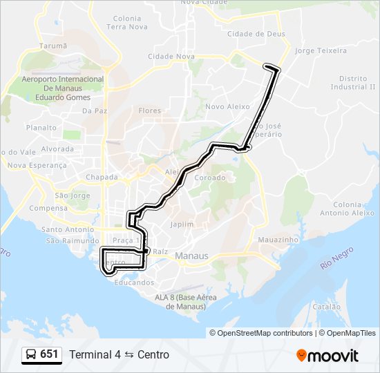 Mapa de 651 de autobús