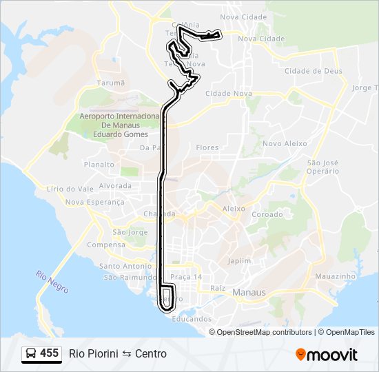 455 bus Line Map