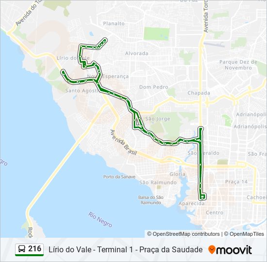 216 bus Line Map