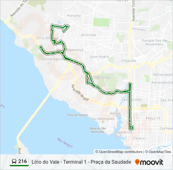 216 Bus Line Map