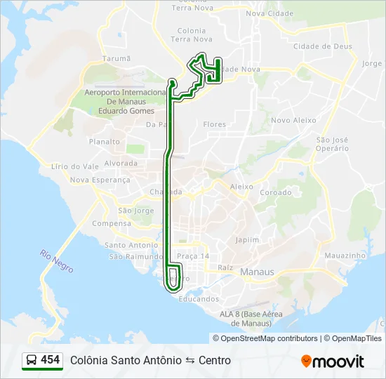 454 Bus Line Map