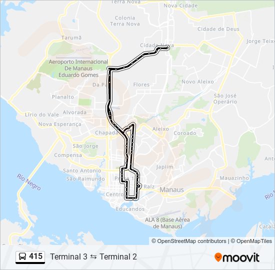 Mapa de 415 de autobús