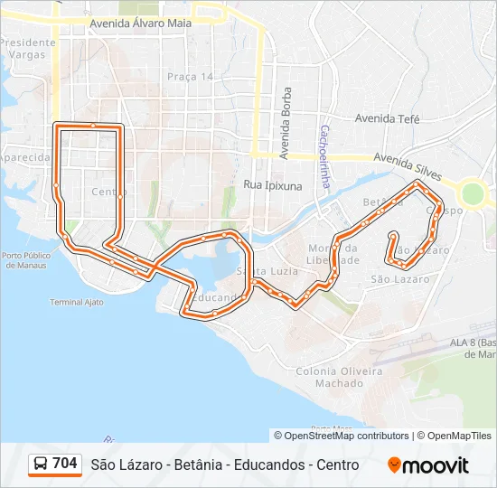 704 Bus Line Map