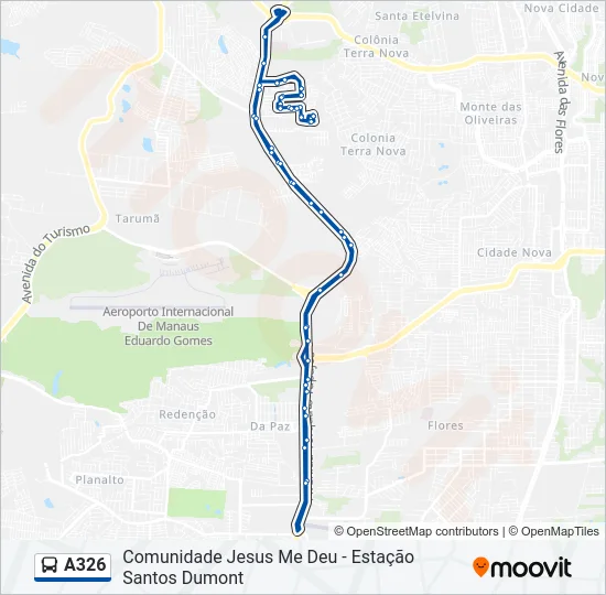A326 Bus Line Map
