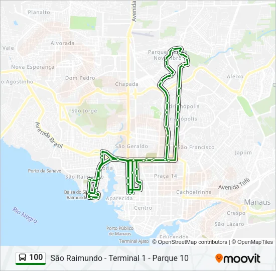 100 Bus Line Map