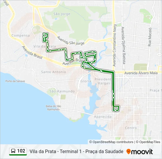 102 Bus Line Map