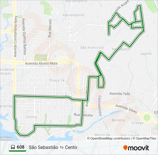 608 Bus Line Map