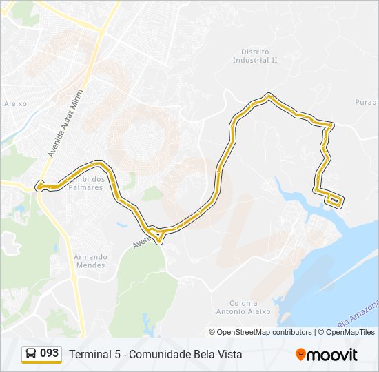 Mapa da linha 093 de ônibus