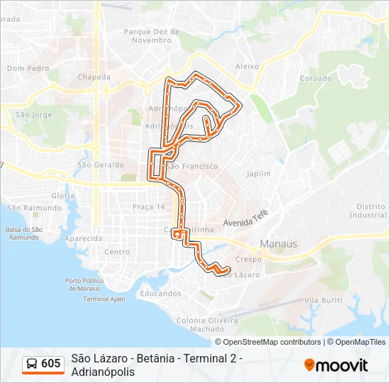605 Bus Line Map