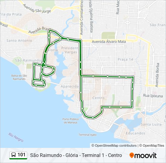 Mapa de 101 de autobús