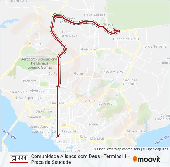 444 Bus Line Map
