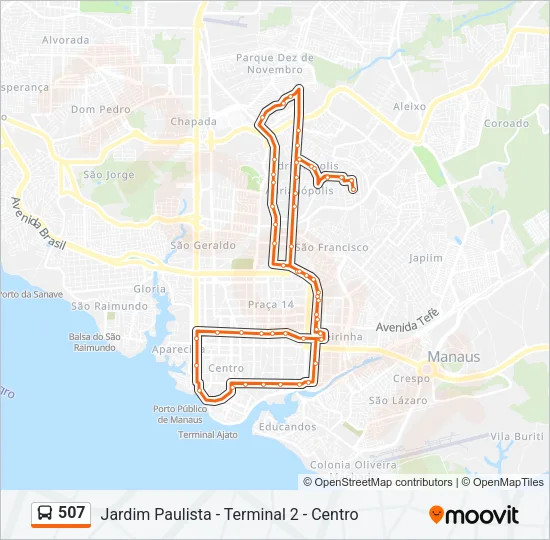 507 Bus Line Map