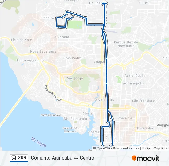 209 Bus Line Map