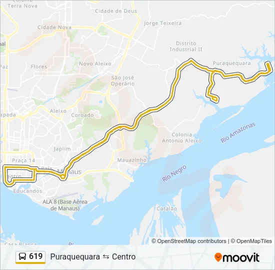 619 Bus Line Map