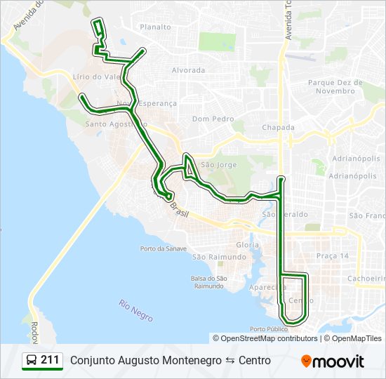 Mapa de 211 de autobús